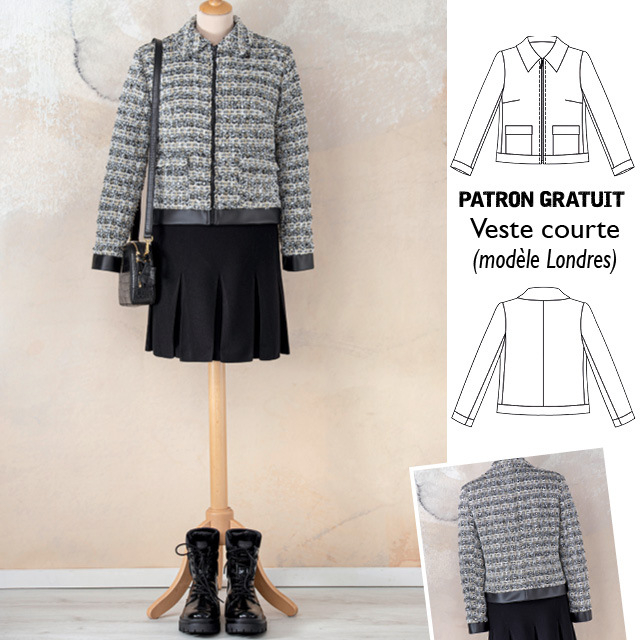Patron femme : veste courte (modèle Londres)