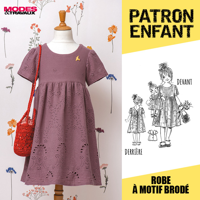 Patron enfant - Robe à motif brodé  (modèle Bangalore)