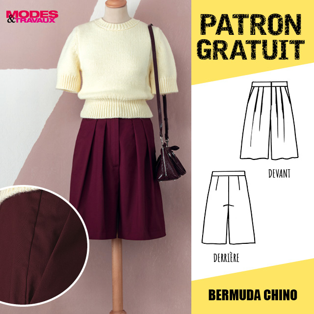 Patron Offert - Bermuda chino (Modèle Burgos)